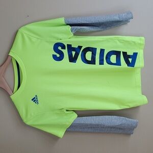 Adidas yellow and grey long sleeve boys shirt